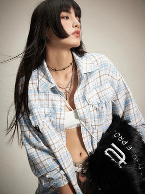 Distressed Plaid Shirt