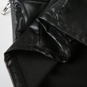 Goth Faux Leather Crop Top