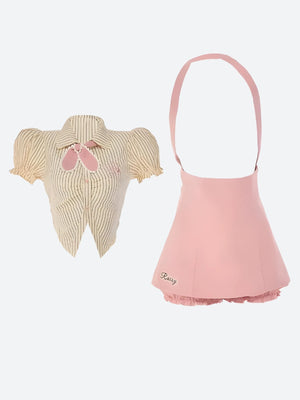 Kawaii Shirt & Skort Two Piece Set