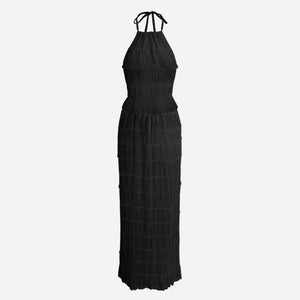 Ruched Backless Top & Maxi Skirt Two Piece Set