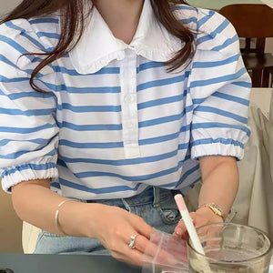 Puff Sleeve Sailor Stripe Tee