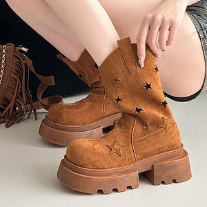Star Cut-Out Platform Boots