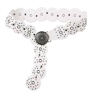 White Studded Boho Belt