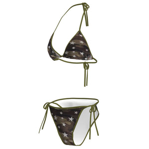 Y2K Star Pattern Camo Bikini Set