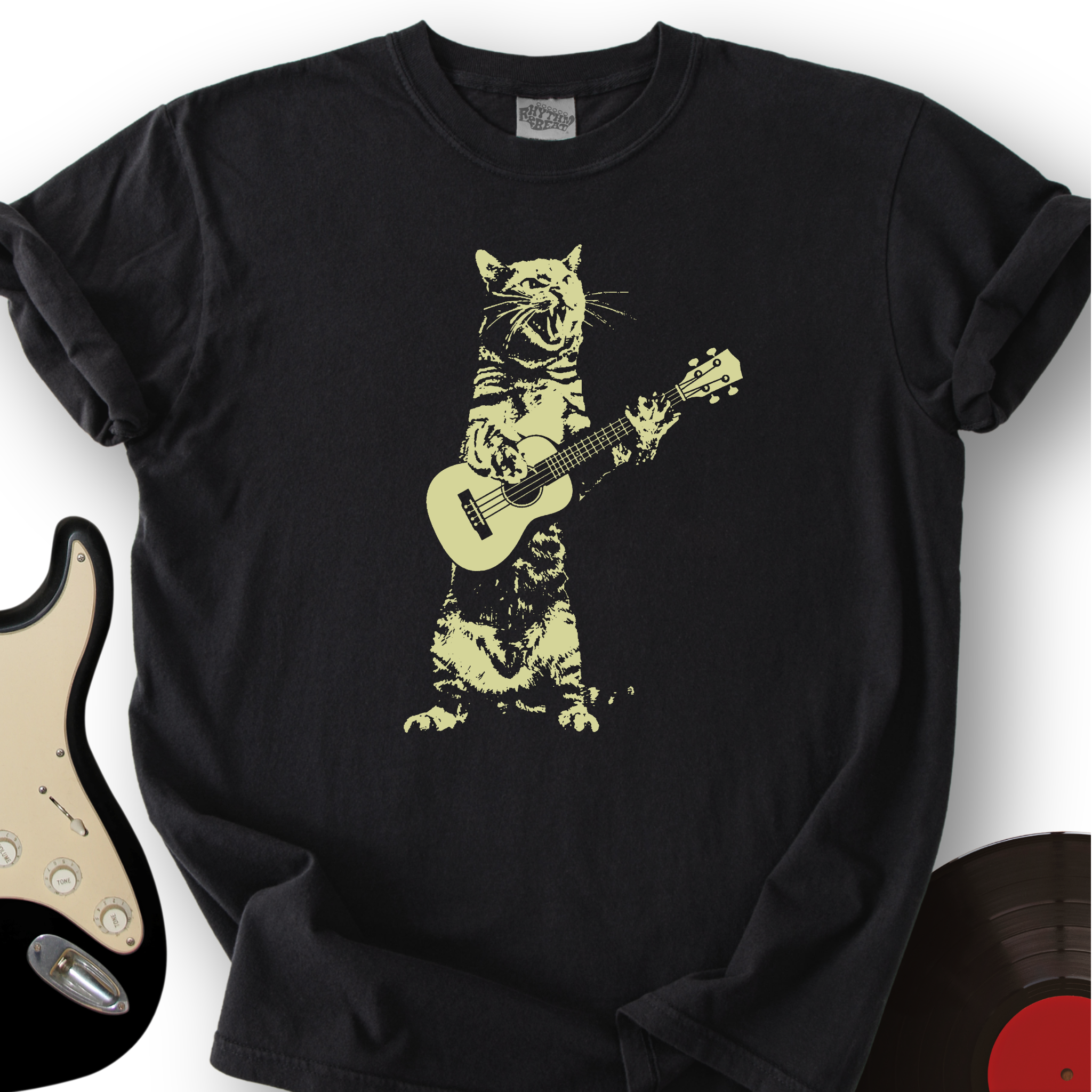 Cat Acoustic Guitar T-Shirt
