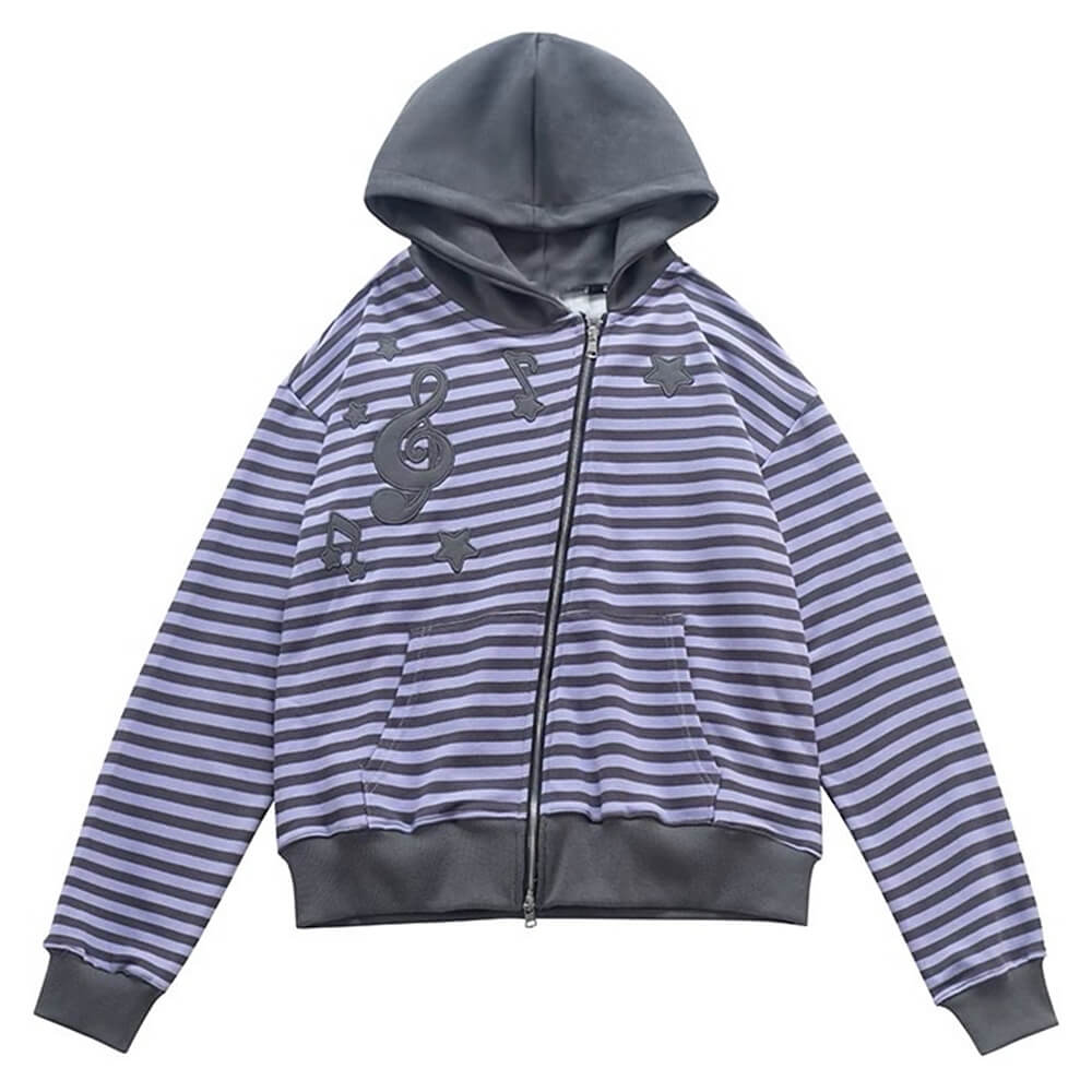 2010’s Striped Zip Up Hoodie