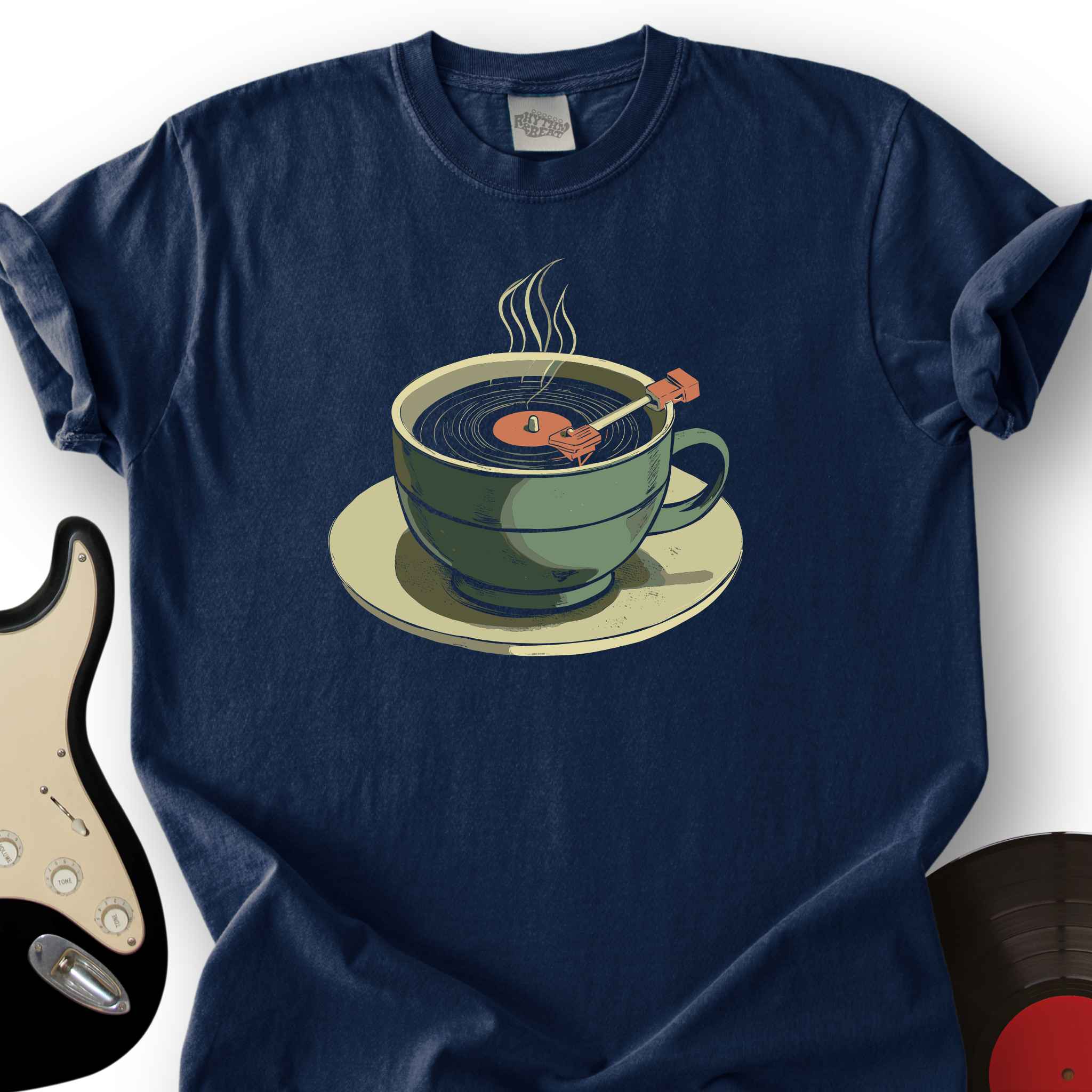 Coffee Cup Record Player T-Shirt