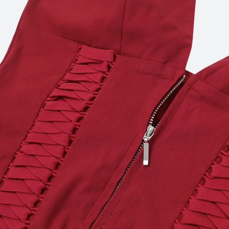 Baddie Zip Up Halter Top