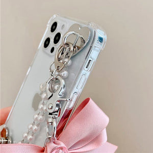 Bow Pearl Chain iPhone Case