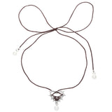 Bow Lace Up Heart Necklace