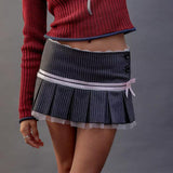 Coquette Striped Mini Skirt