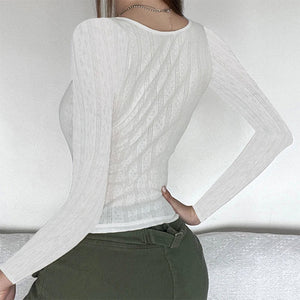 Coquette Bow Long Sleeve Split Top