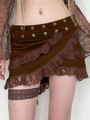 Fairy Grunge Asymmetric Mini Skirt