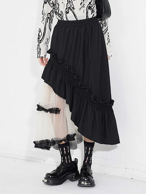Goth Layered Midi Skirt