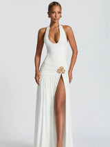 Halter Bodysuit & Maxi Skirt Two Piece Set