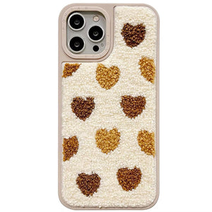 Hearts Fuzzy iPhone Case
