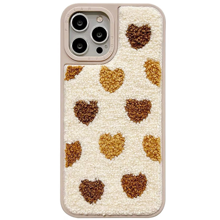 Hearts Fuzzy iPhone Case