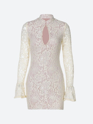 Lace Cut Out Mini Dress
