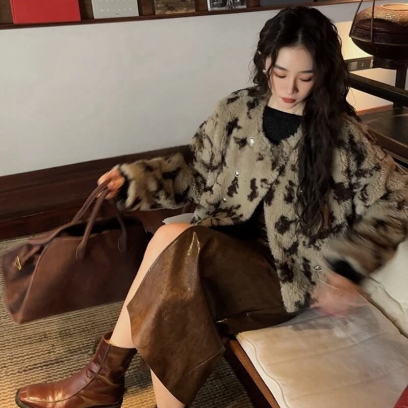 Leopard Faux Fur Jacket