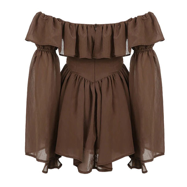 Mocha Brown Mini Dress