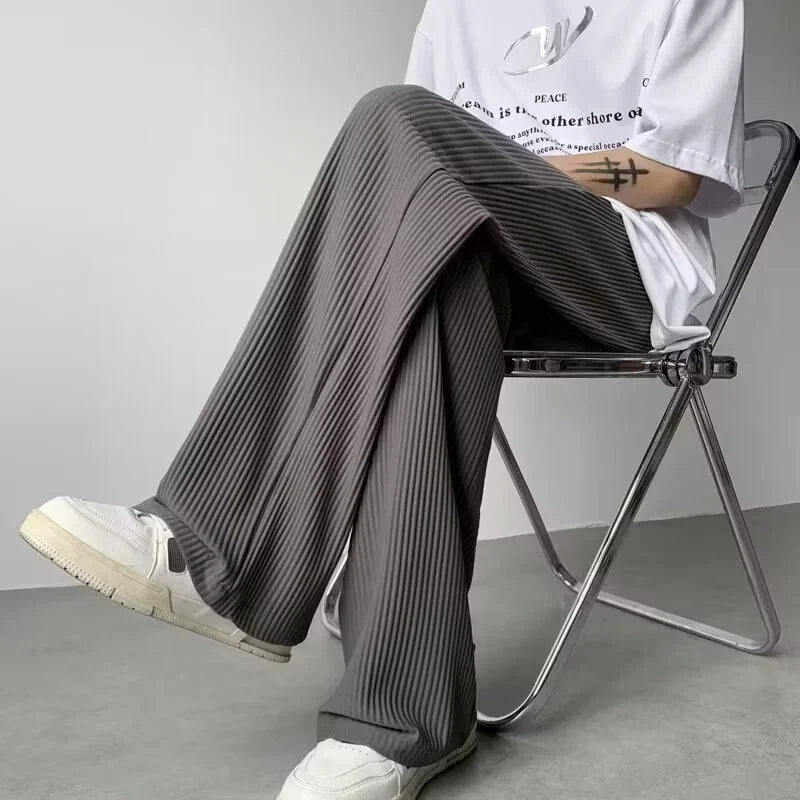 Pleated Straight Leg Pants