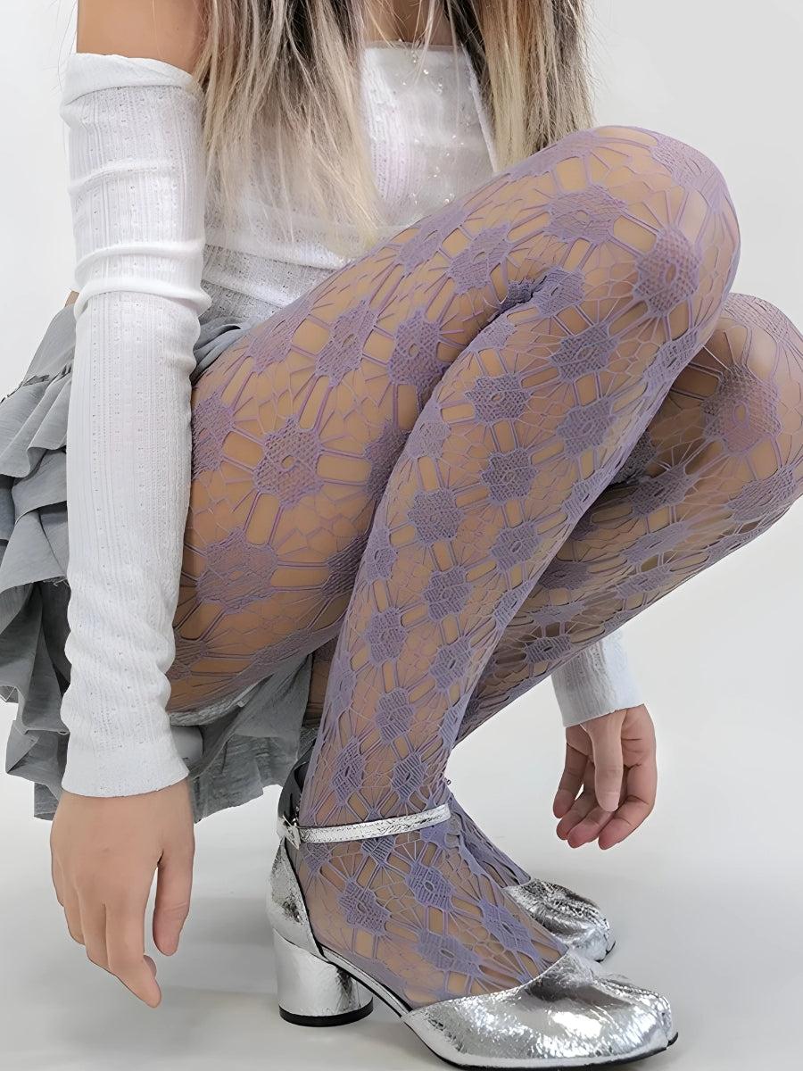 Soft Girl Floral Lace Tights