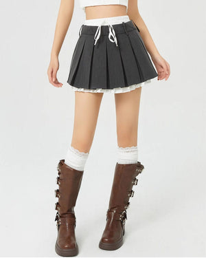 Preppy Layered Mini Skirt