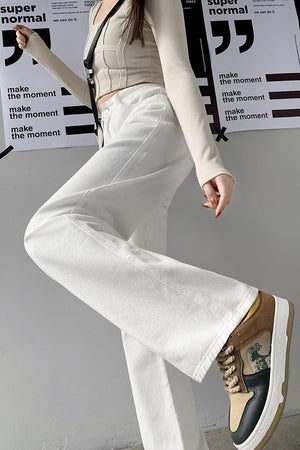 Wide Leg High Waist Casual Jeans