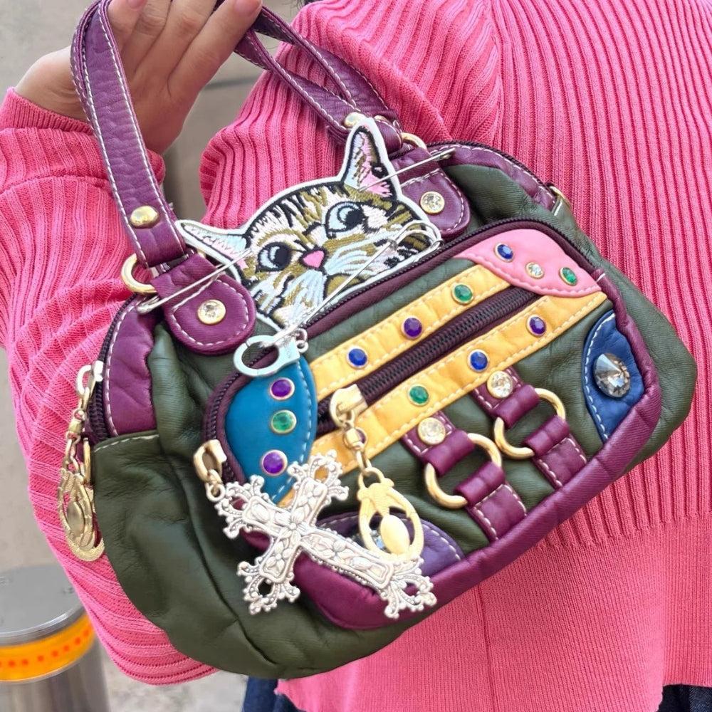 Y2K Cat Embroidered Bag