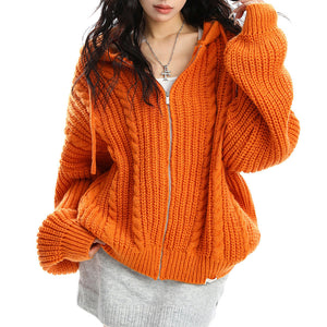 Candy Morning Loose Knit Hoodie