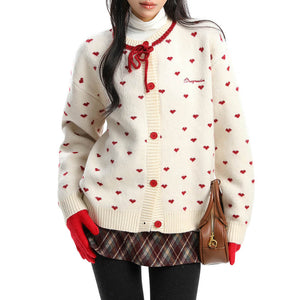 Croissant Run Heart Cardigan