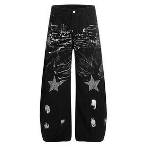 Black Star Wide Leg Jeans