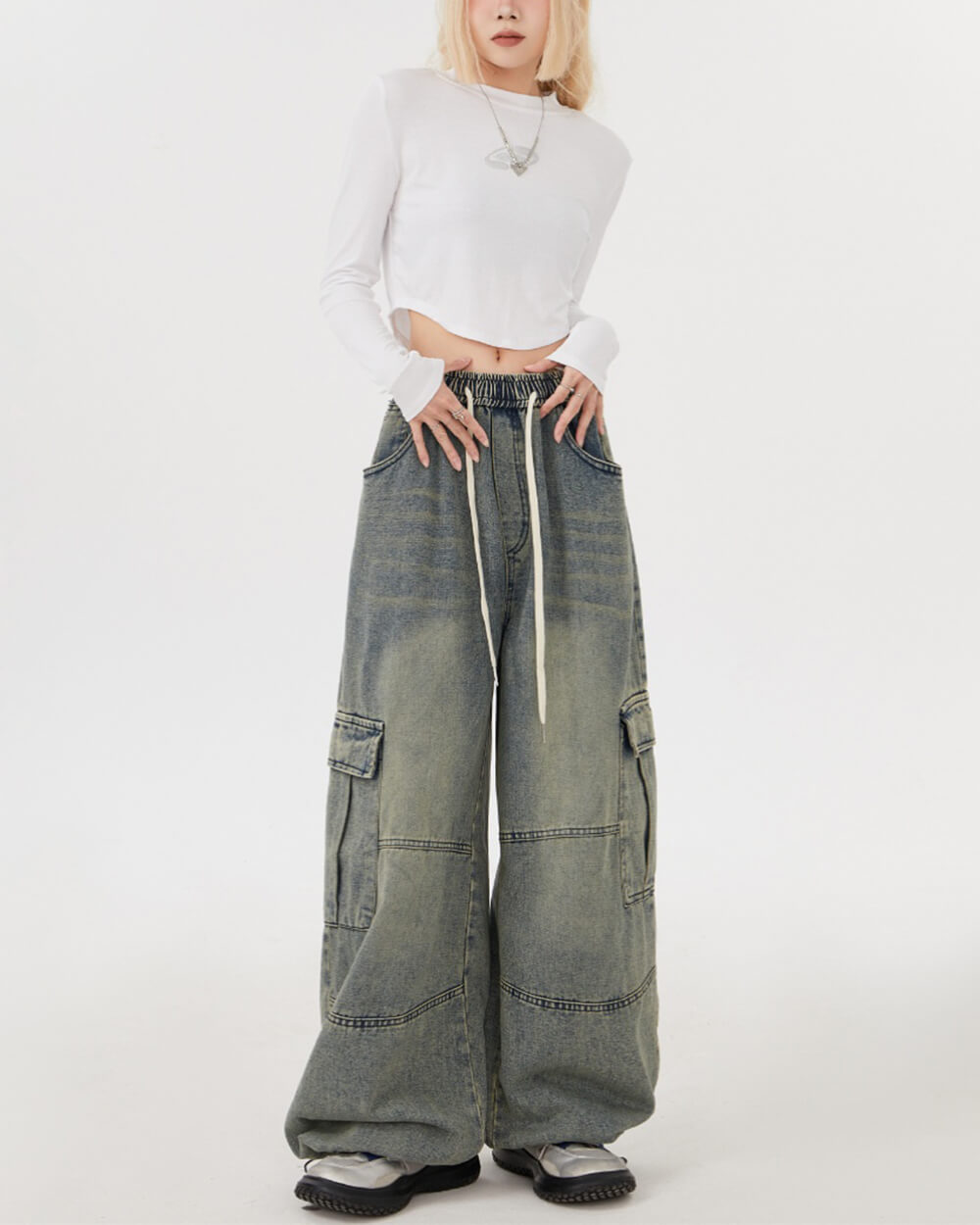 Coffee Break Wide Leg Cargo Pants