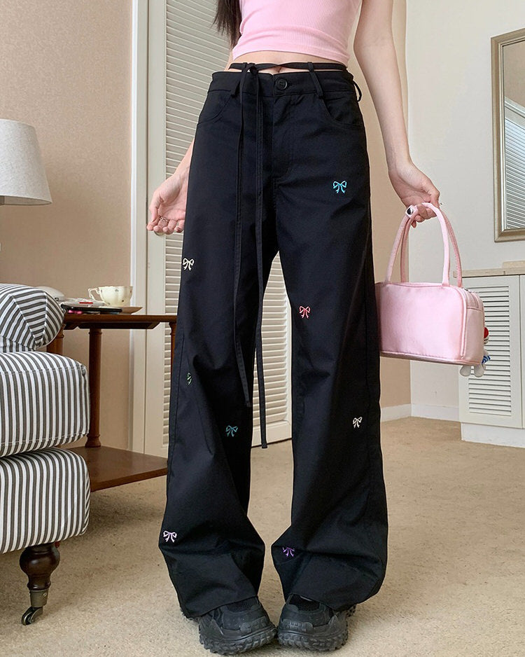 Coquette Aesthetic Bow Pants