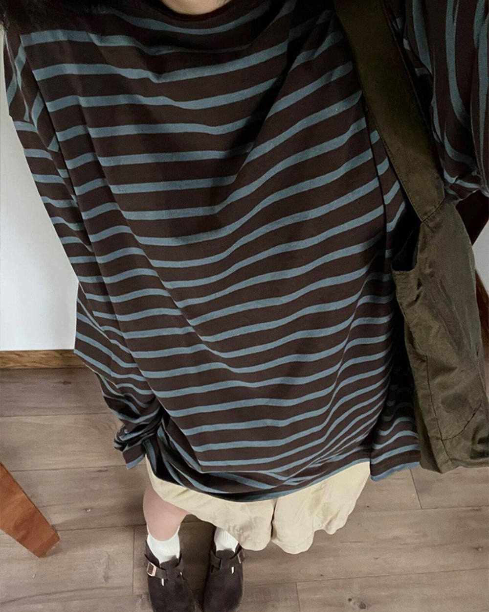 Brown & Blue Striped Long Sleeve T-Shirt