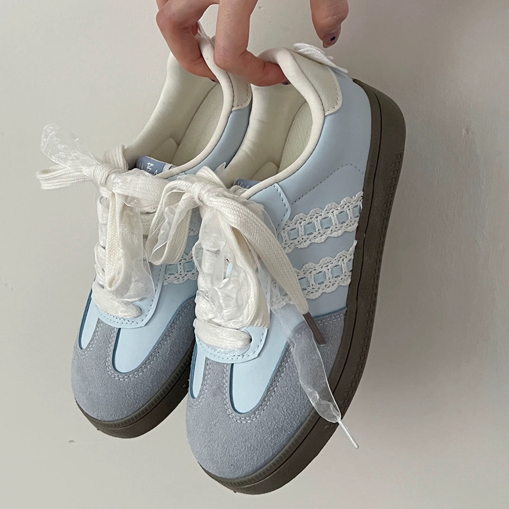 Coquette Aesthetic Lace Sneakers