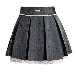 Coquette Lace Bow Pleated Skirt