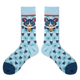 Preppy Cat Print Socks