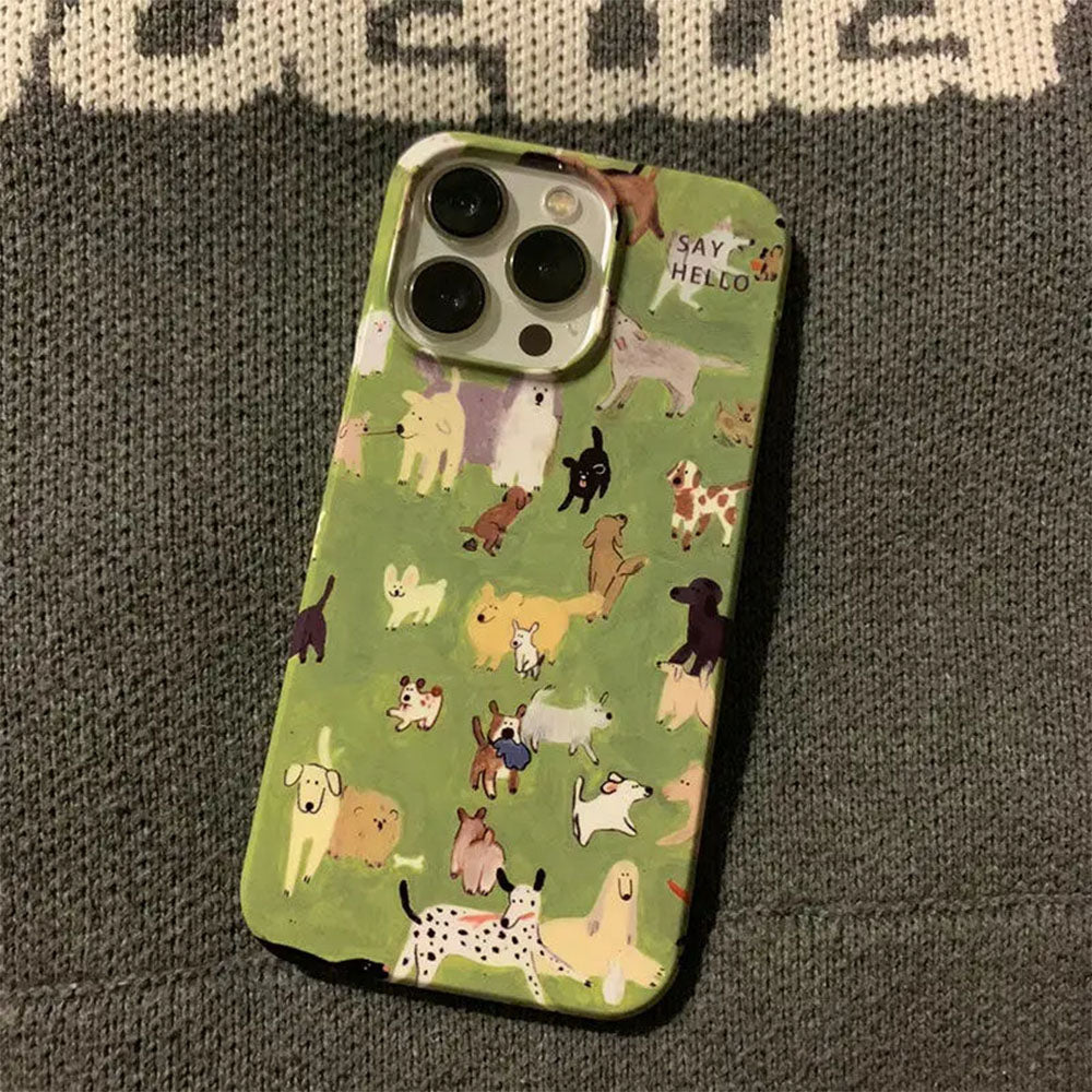 Cute Dogs Pattern iPhone Case