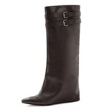 Catwalk Double Buckle Knee-High Boots