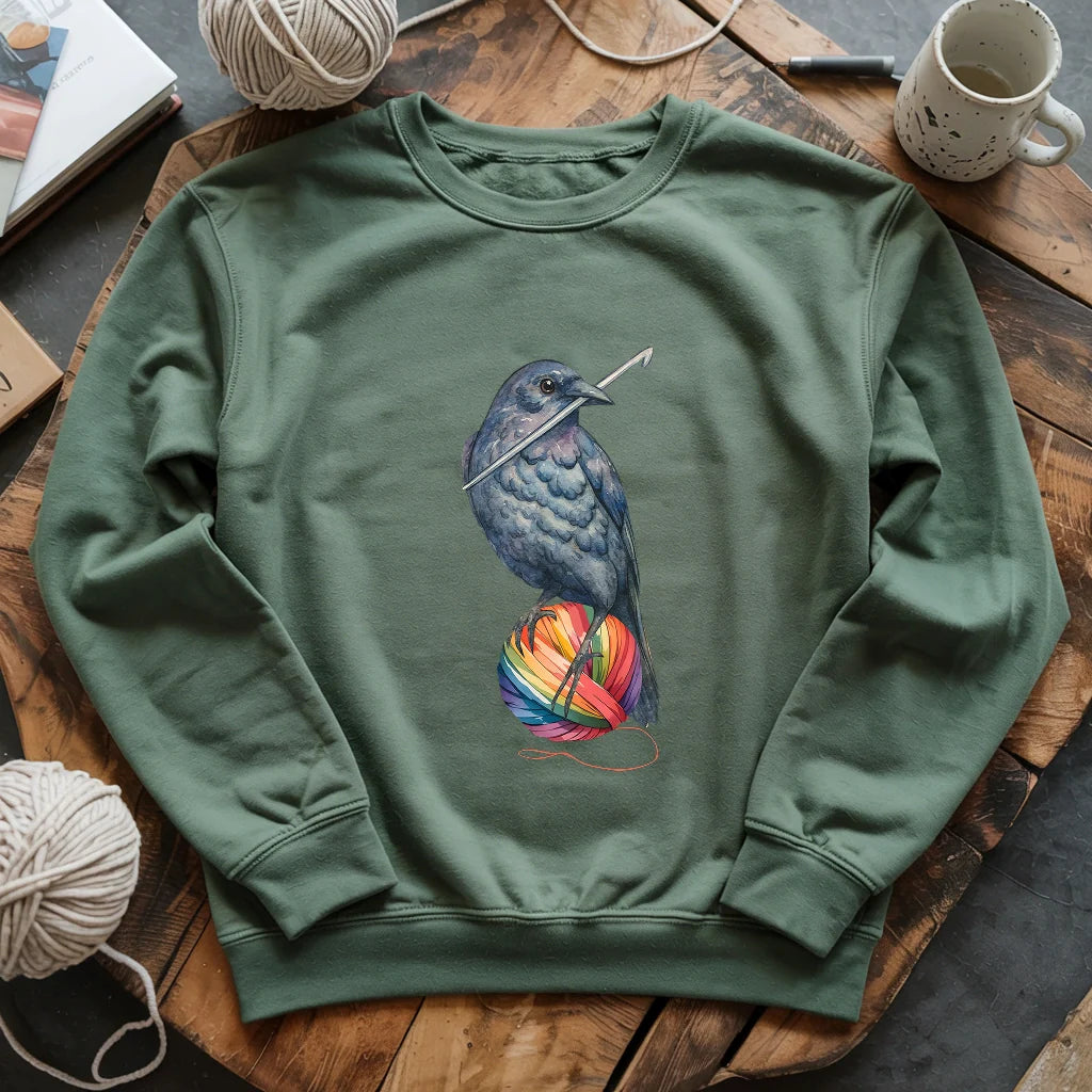 Crochet Crow Sweatshirt