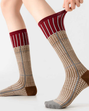 Geometric Knee-High Socks
