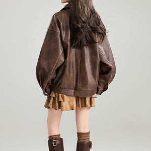 Grunge Aesthetic Butterfly Leather Jacket