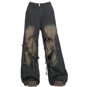 Heart Bow Wide Leg Skater Jeans