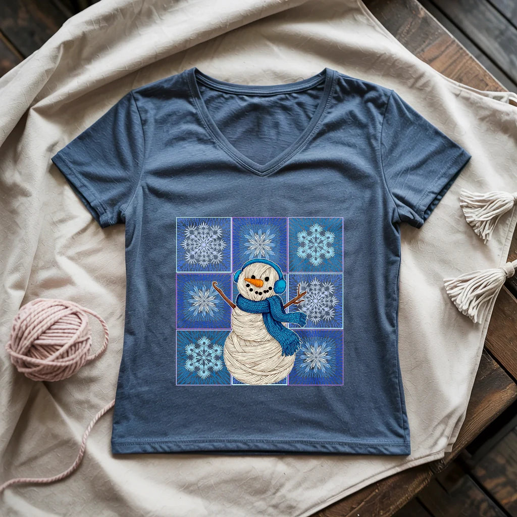 Crochet Snowman Lady V-neck