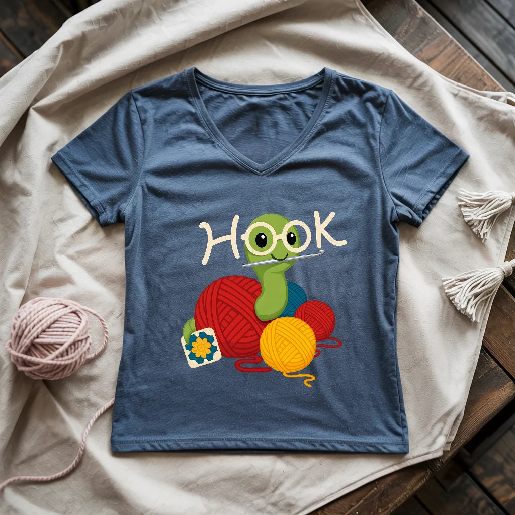 Hook Worm Lady V-neck