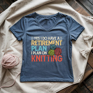 Retirement Plan Lady V-neck