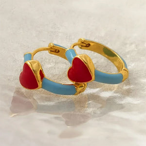 Korean Aesthetic Heart Earrings