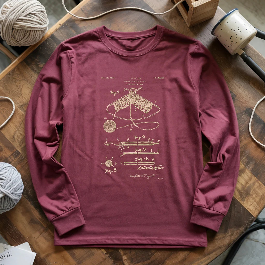 Vintage Knitting Pattern Long Sleeve T-shirt