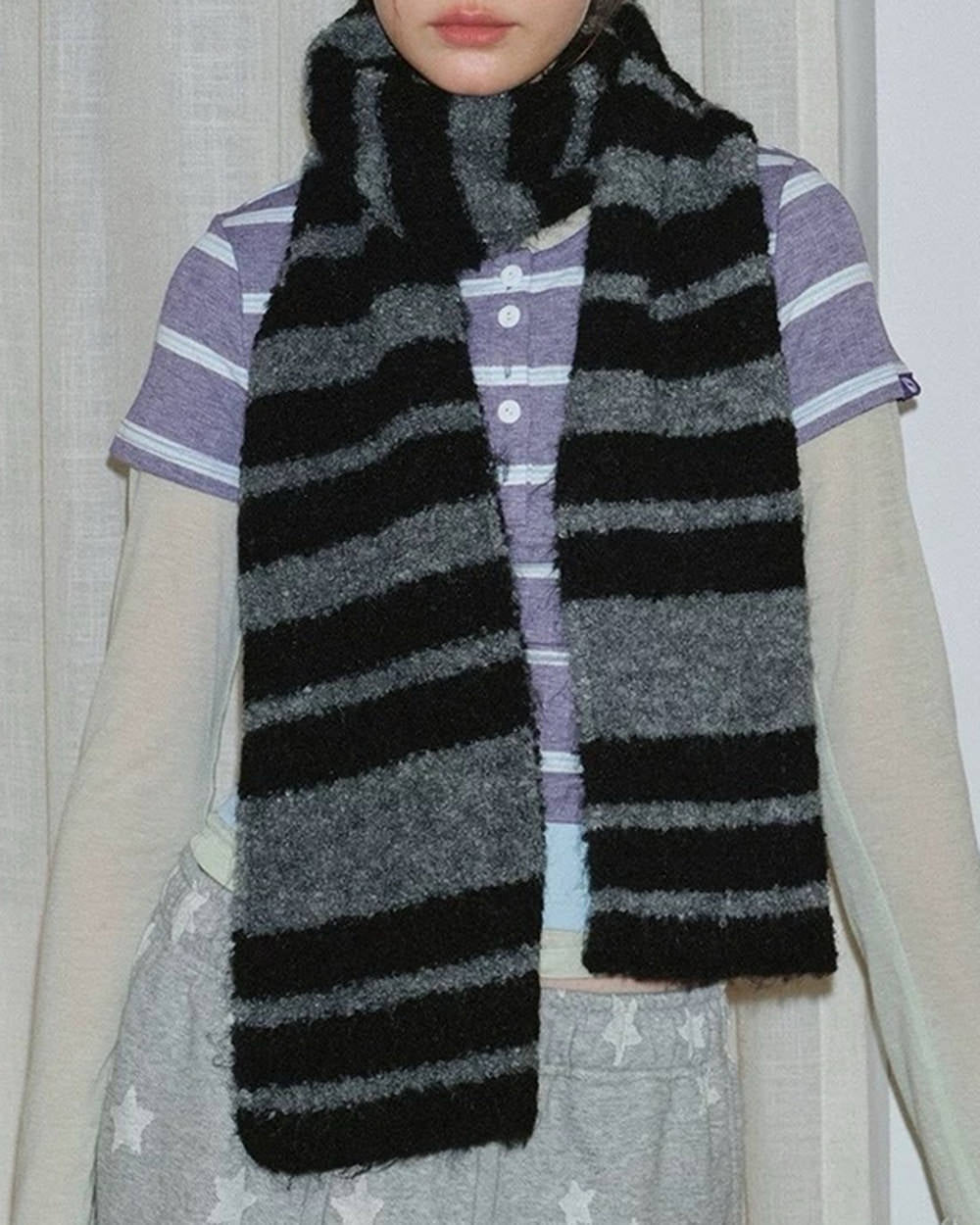 NYC Downtown Girl Striped Scarf